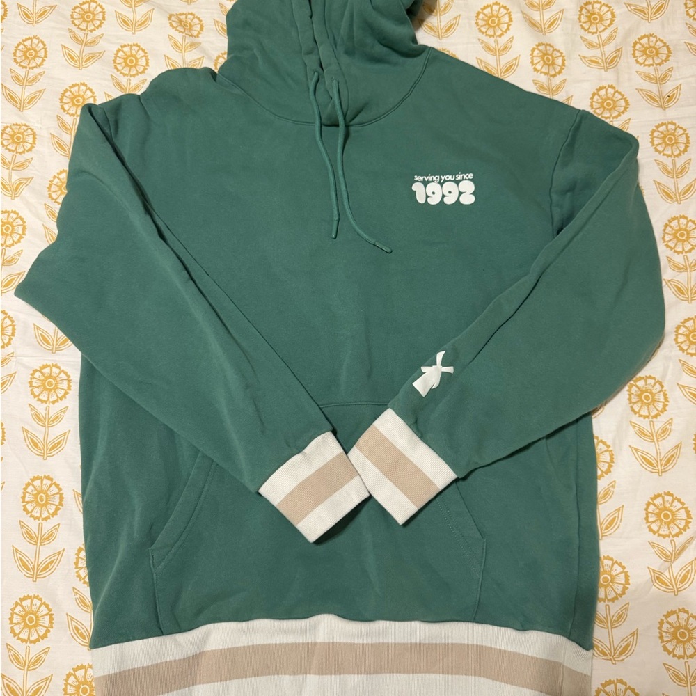 Dutch Bros Green Hoodie with White and Tan Accents
